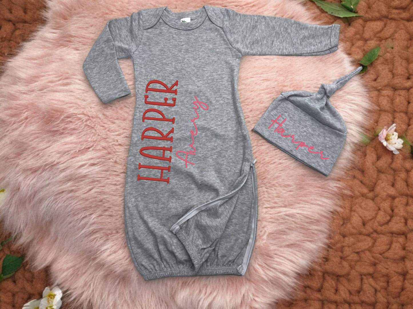 Baby gown with hat