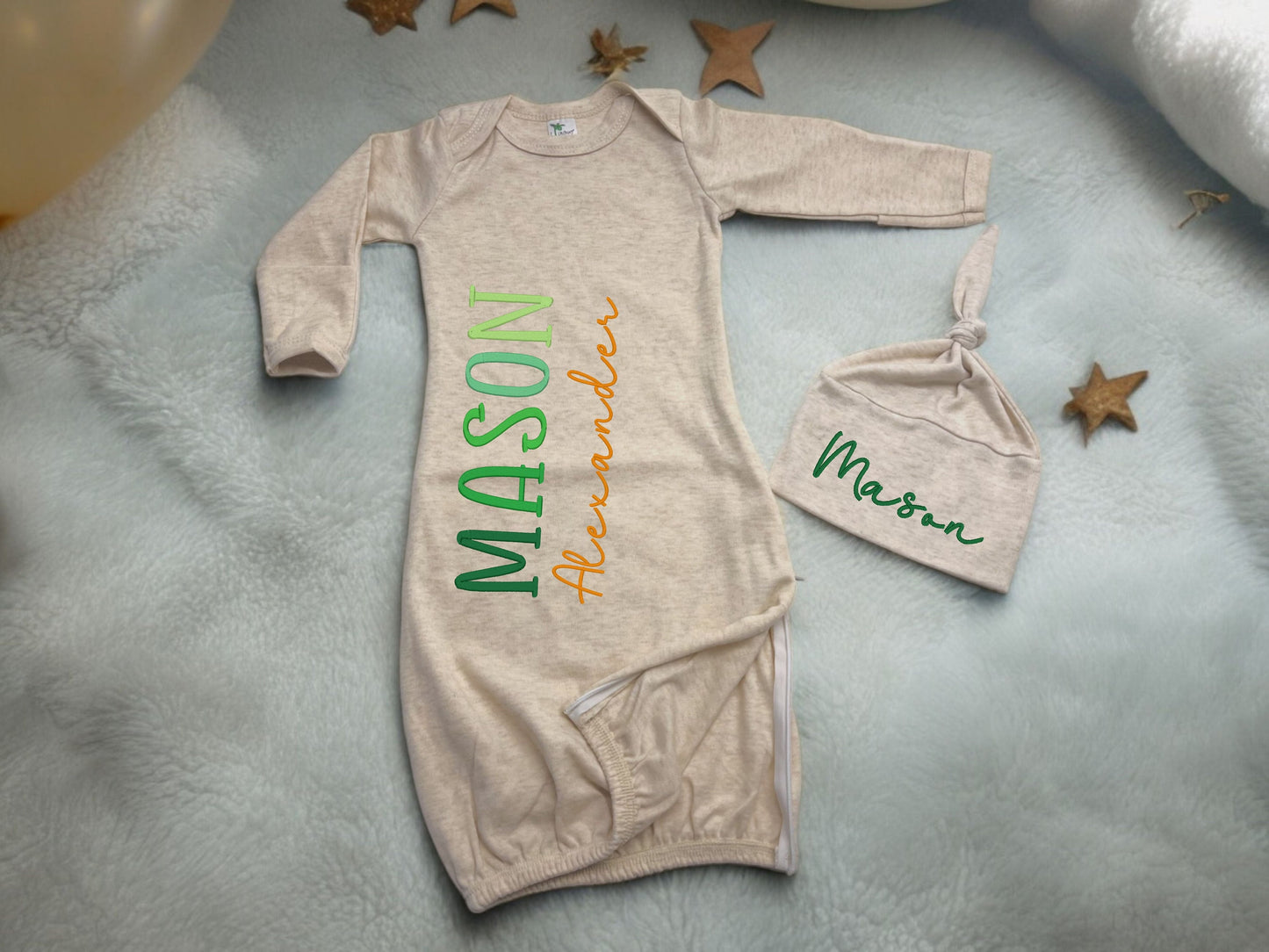Baby gown with hat