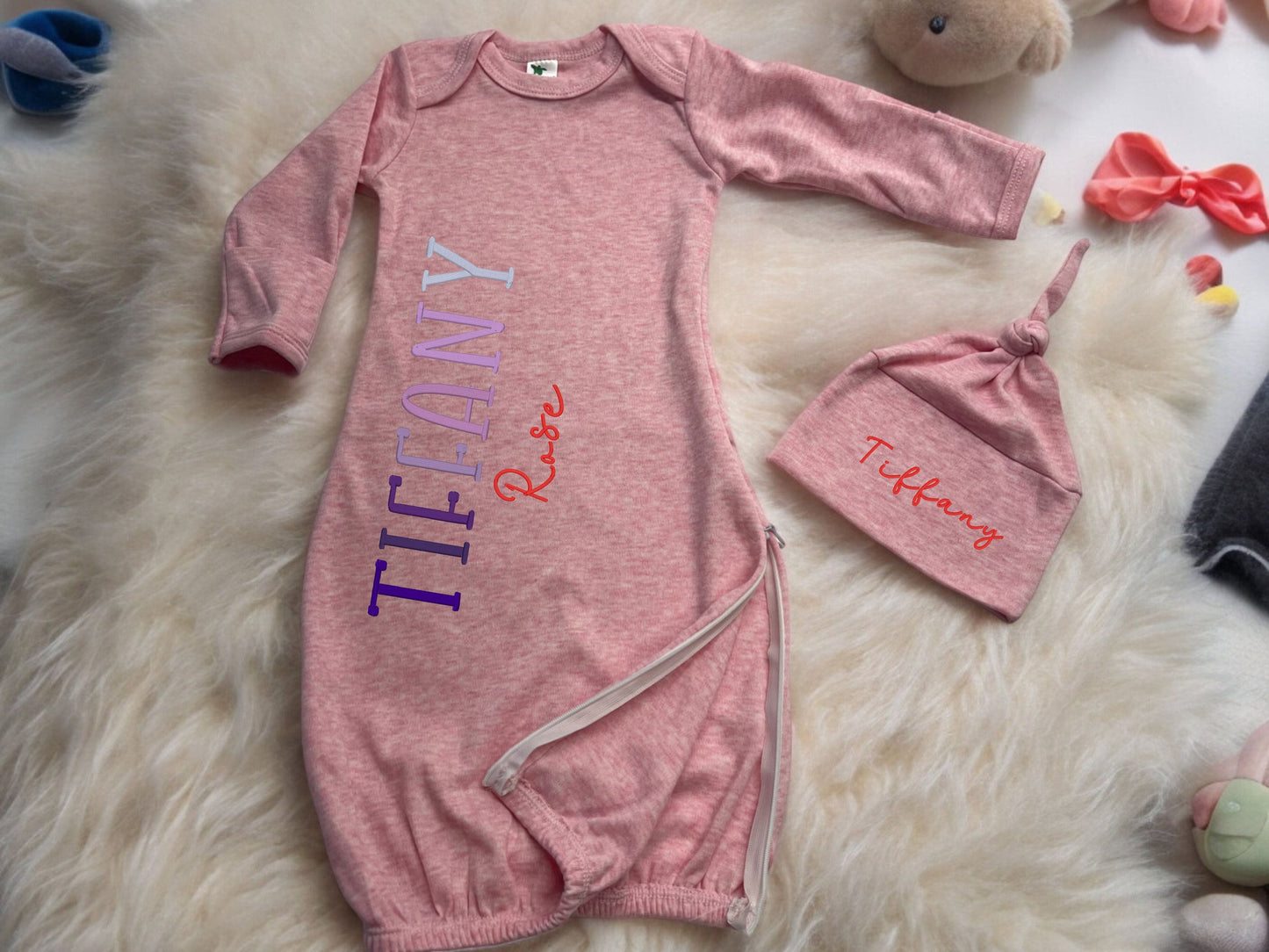 Baby gown with hat