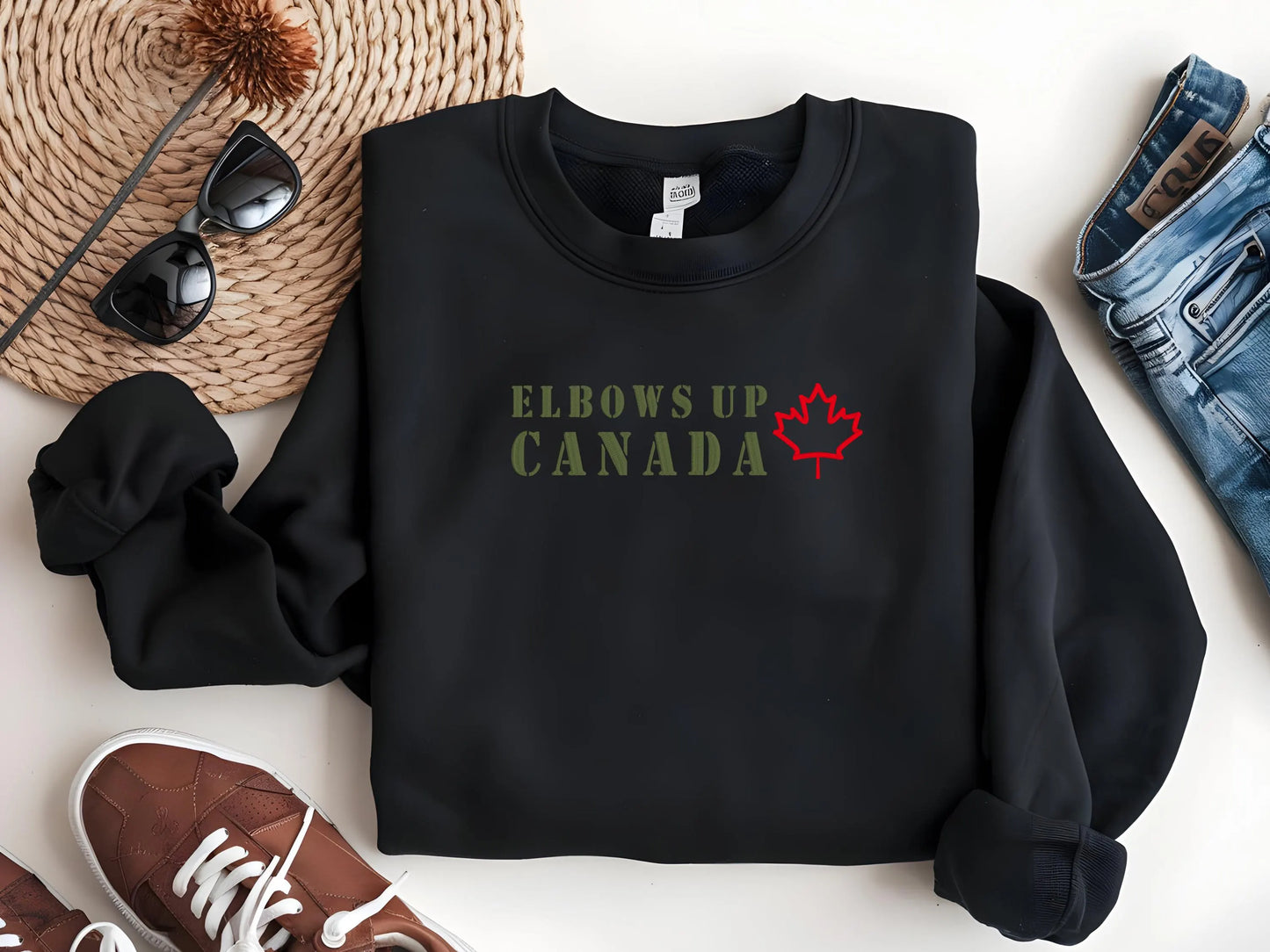 Elbows Up embroidered sweatshirt