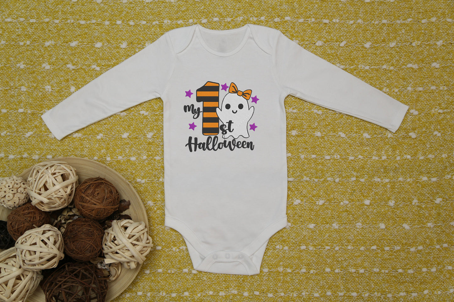 My First Halloween Embroidered baby onesie