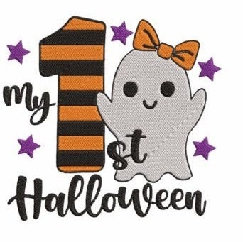 My First Halloween Embroidered baby onesie