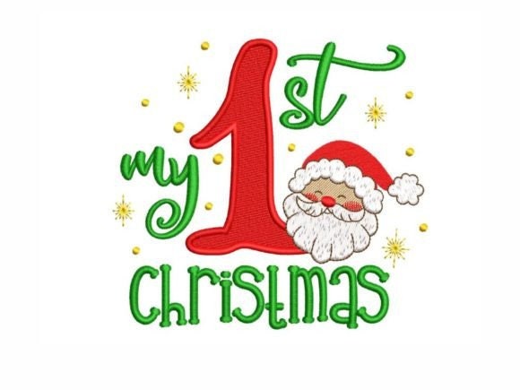 First Christmas embroidered baby onesie