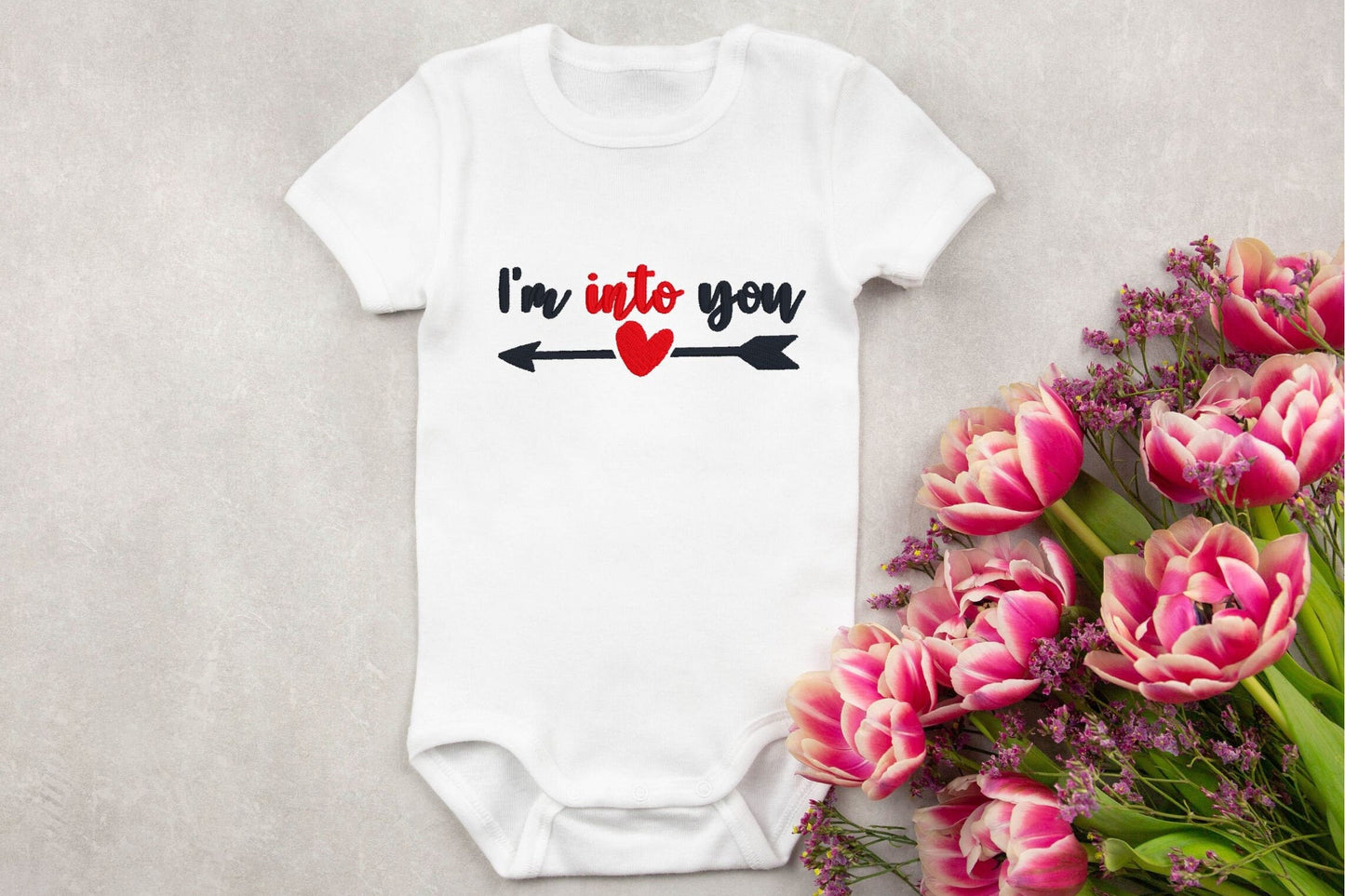 I'm into you Valentine's day embroidered outfit
