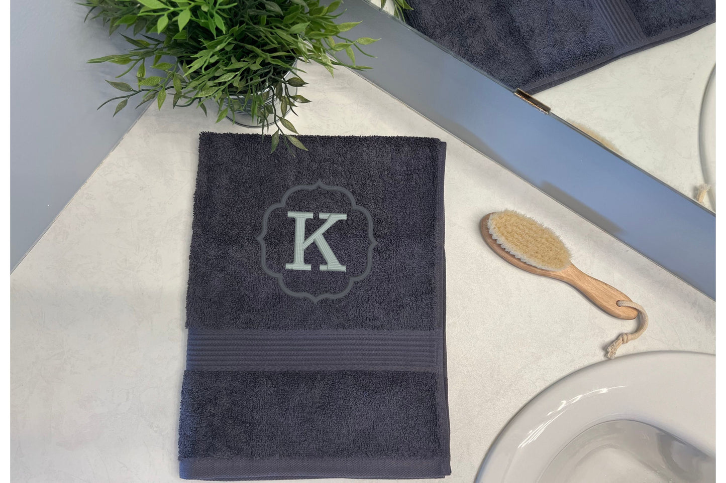 Custom embroidered monogram towel