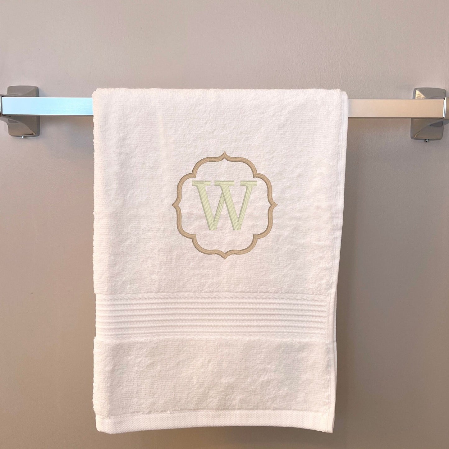 Custom embroidered monogram towel
