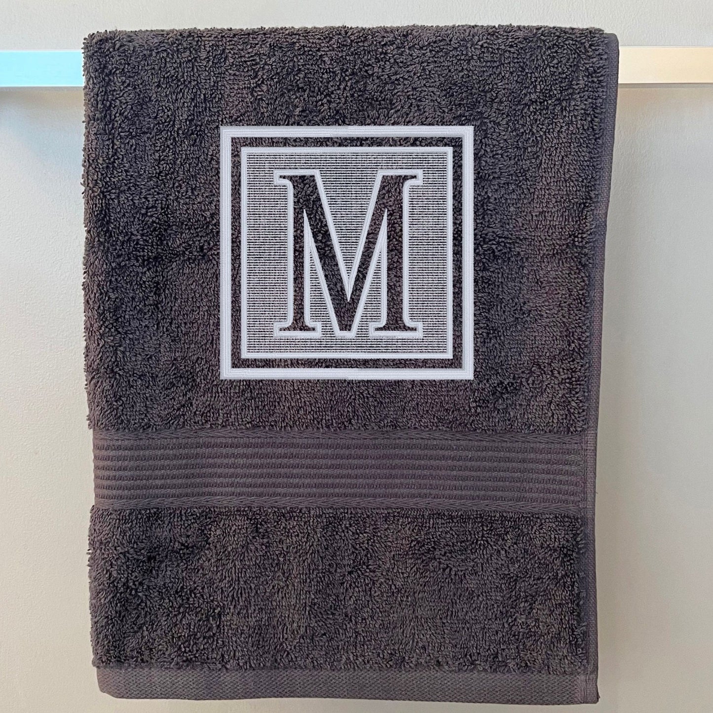 Custom embroidered monogram towel