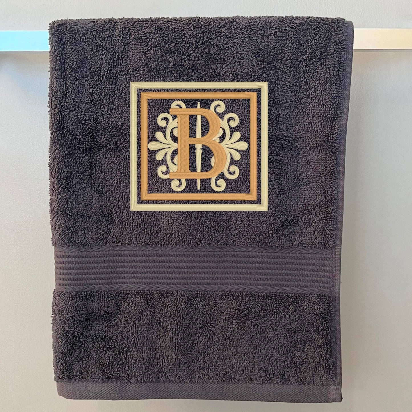 Monogramed embroidered hand towel