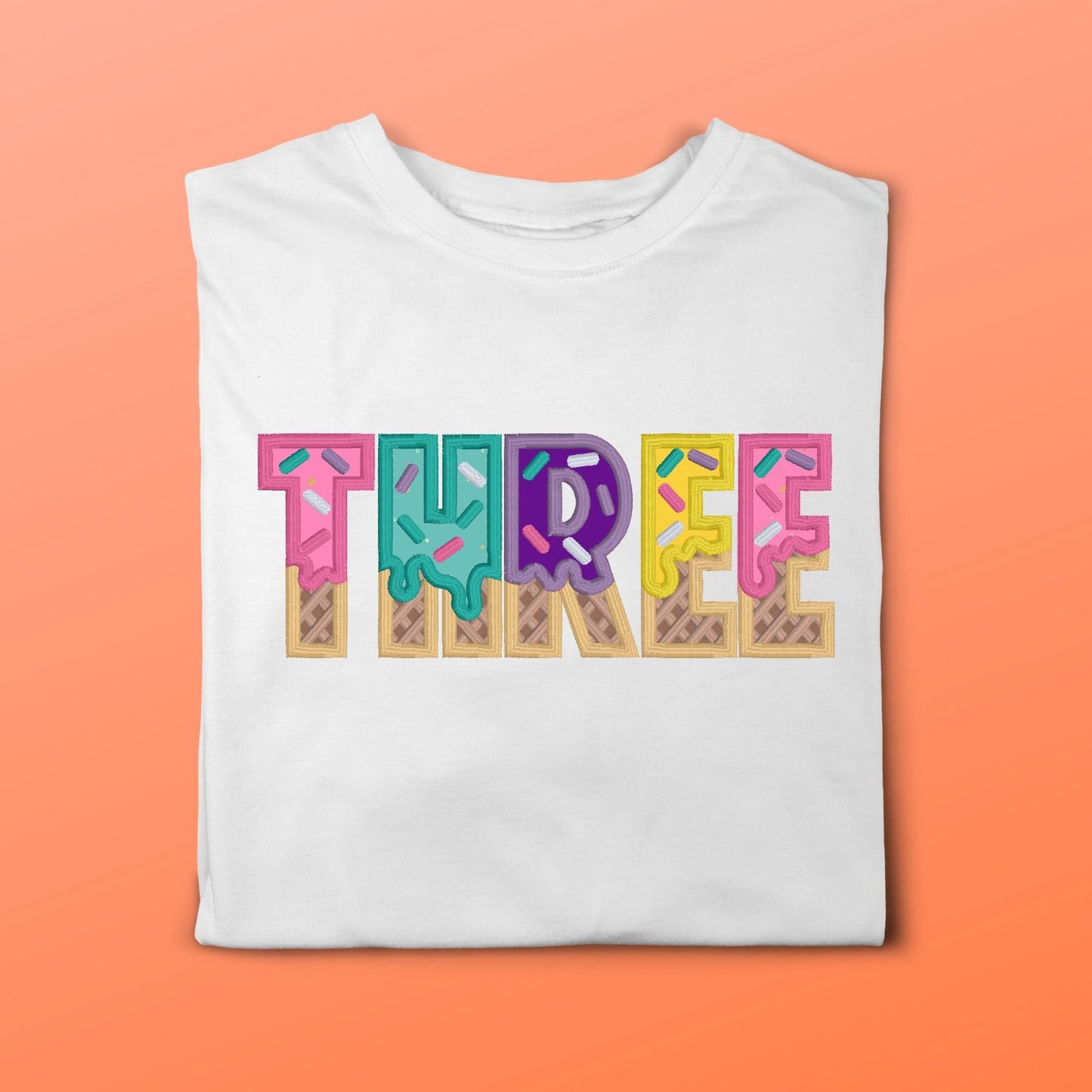 Ice Cream Waffle Birthday T-Shirt
