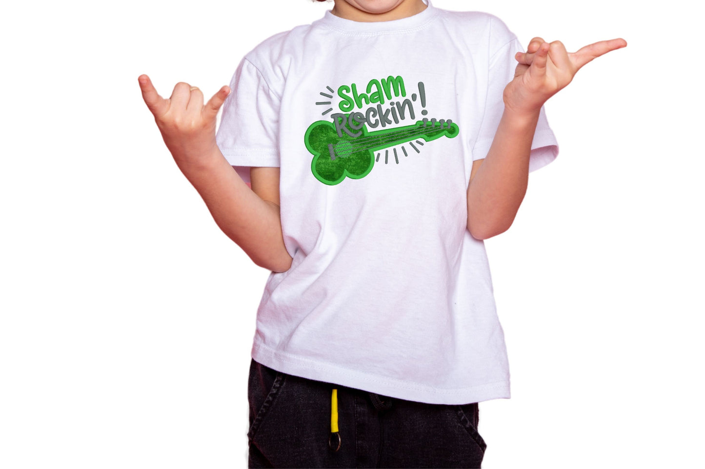 Sham Rocking St. Patrick's Day embroidered kids shirt
