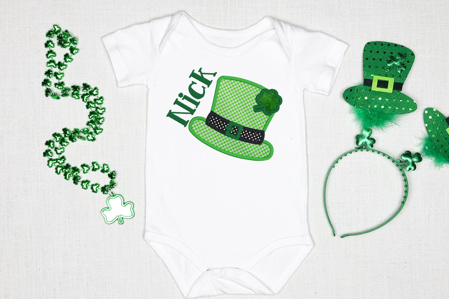 St. Patrick's Day Custom Personalized Embroidered Kids T-Shirt or Baby Onesie