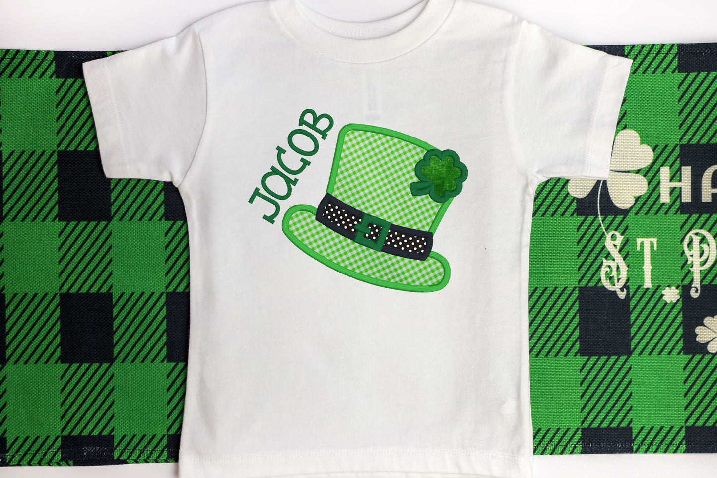 St. Patrick's Day Custom Personalized Embroidered Kids T-Shirt or Baby Onesie