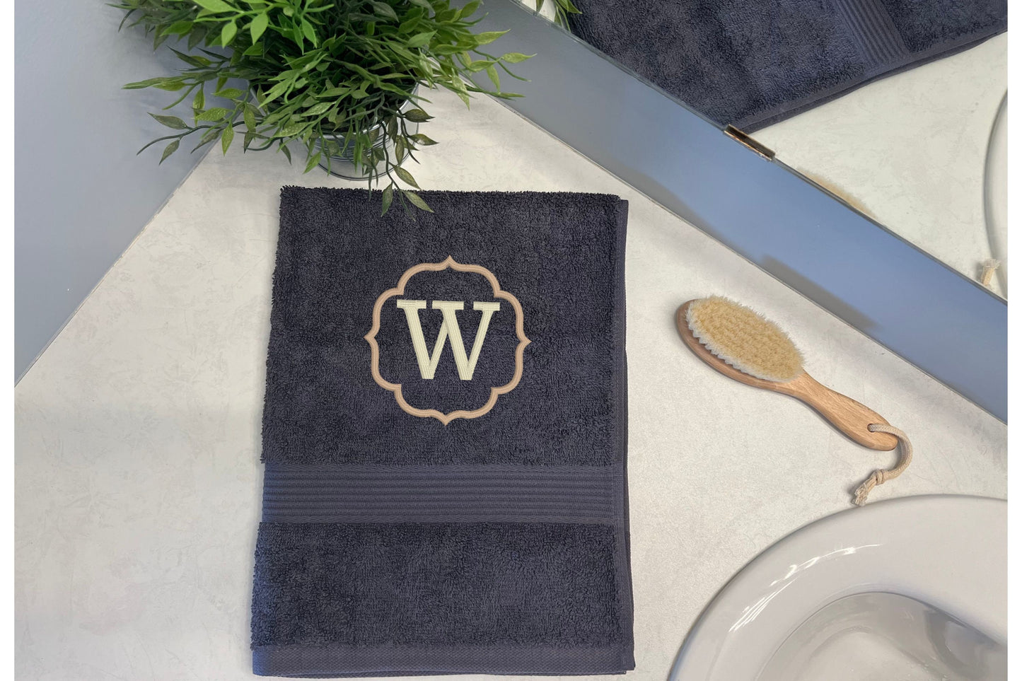 Custom embroidered monogram towel