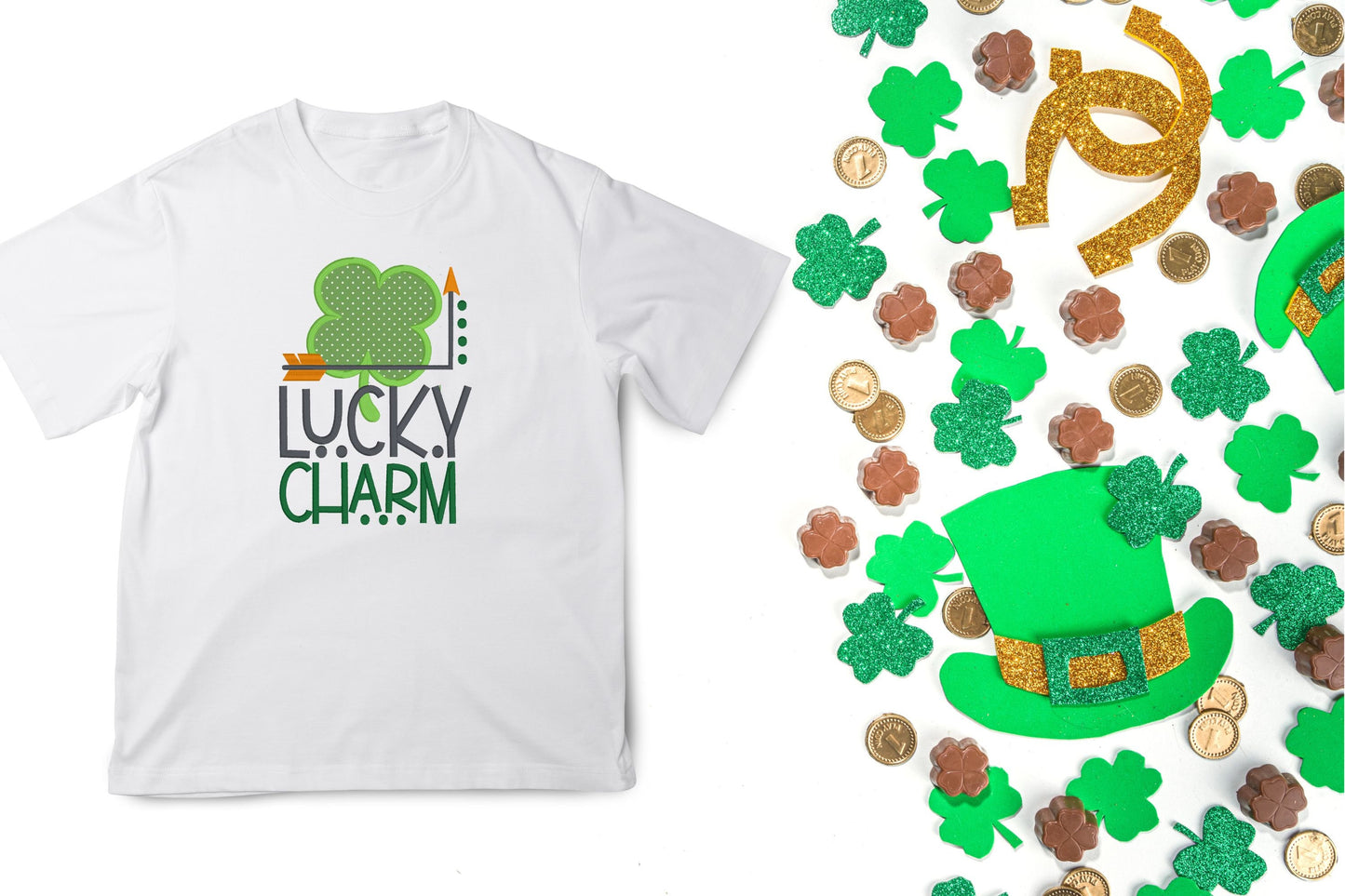 Lucky charm St. Patrick's Day Embroidered Kids T-Shirt