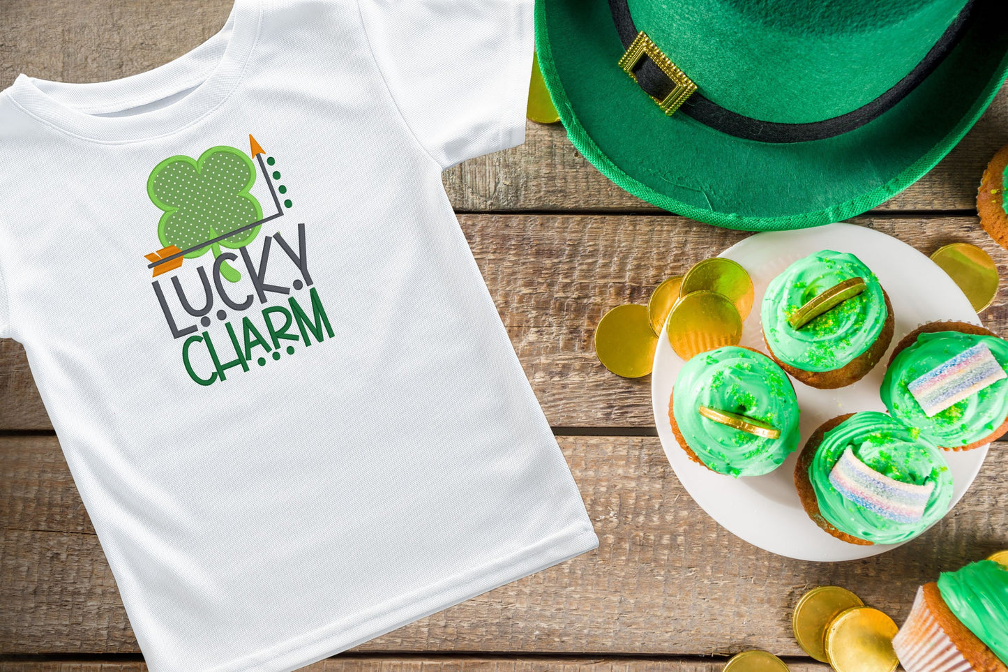 Lucky charm St. Patrick's Day Embroidered Kids T-Shirt