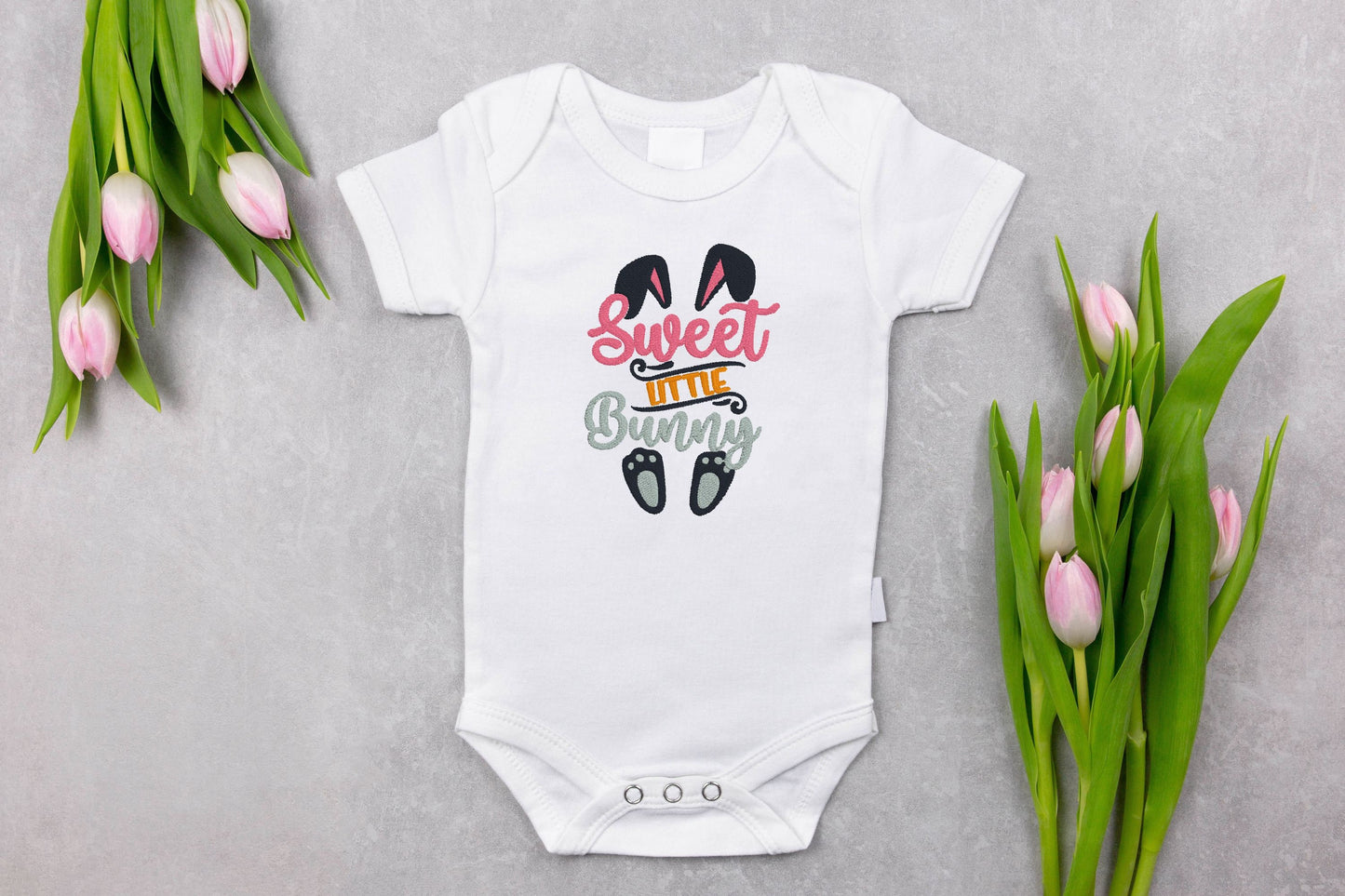 Sweet Little Bunny Embroidered Easter Outfit