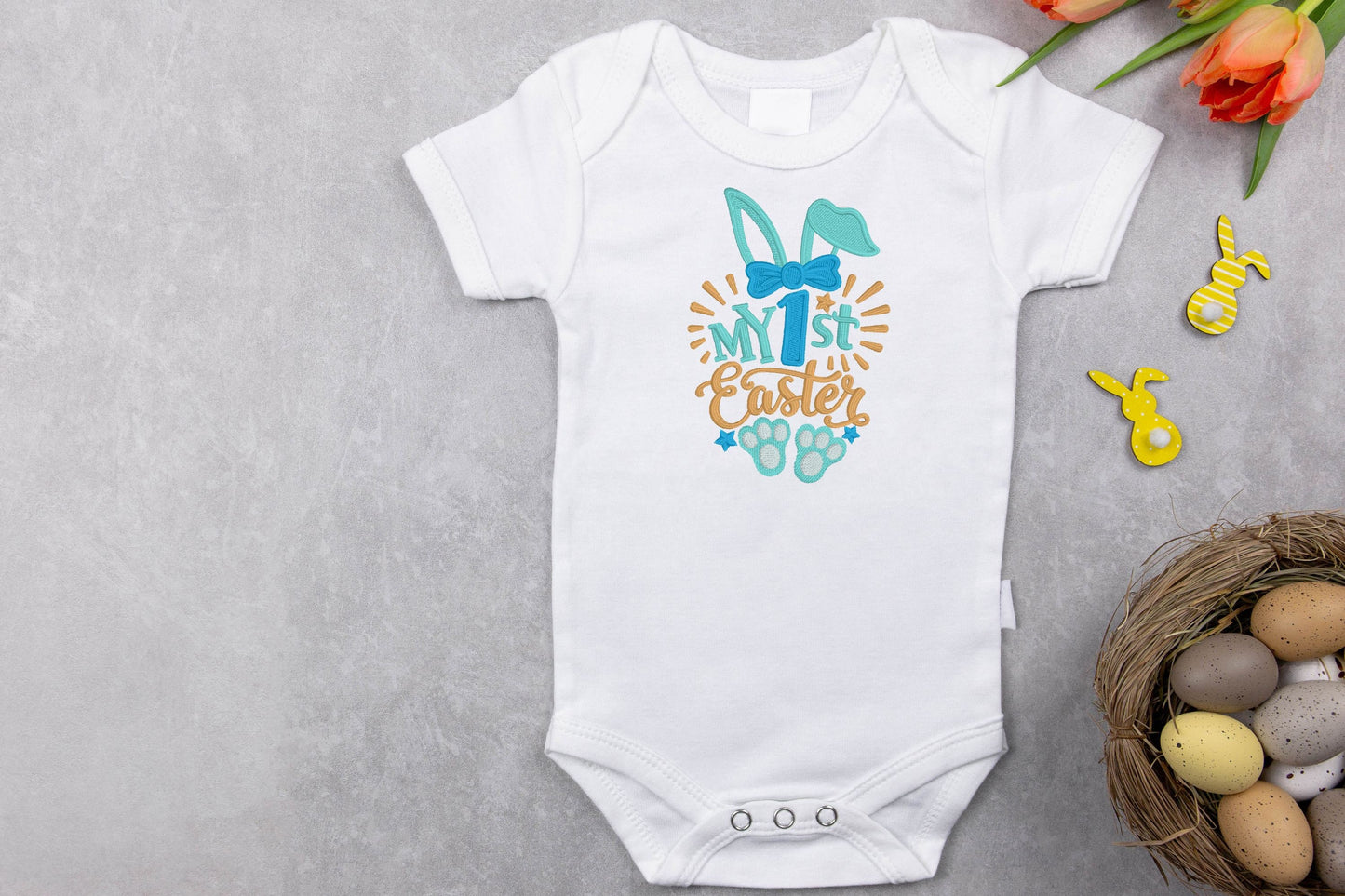 My 1st Easter Embroidered Baby Outfit