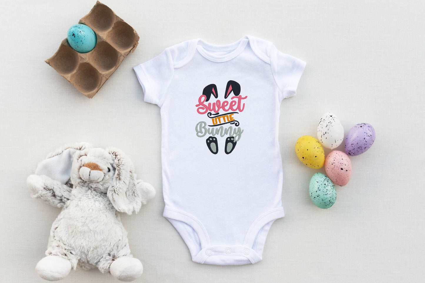 Sweet Little Bunny Embroidered Easter Outfit