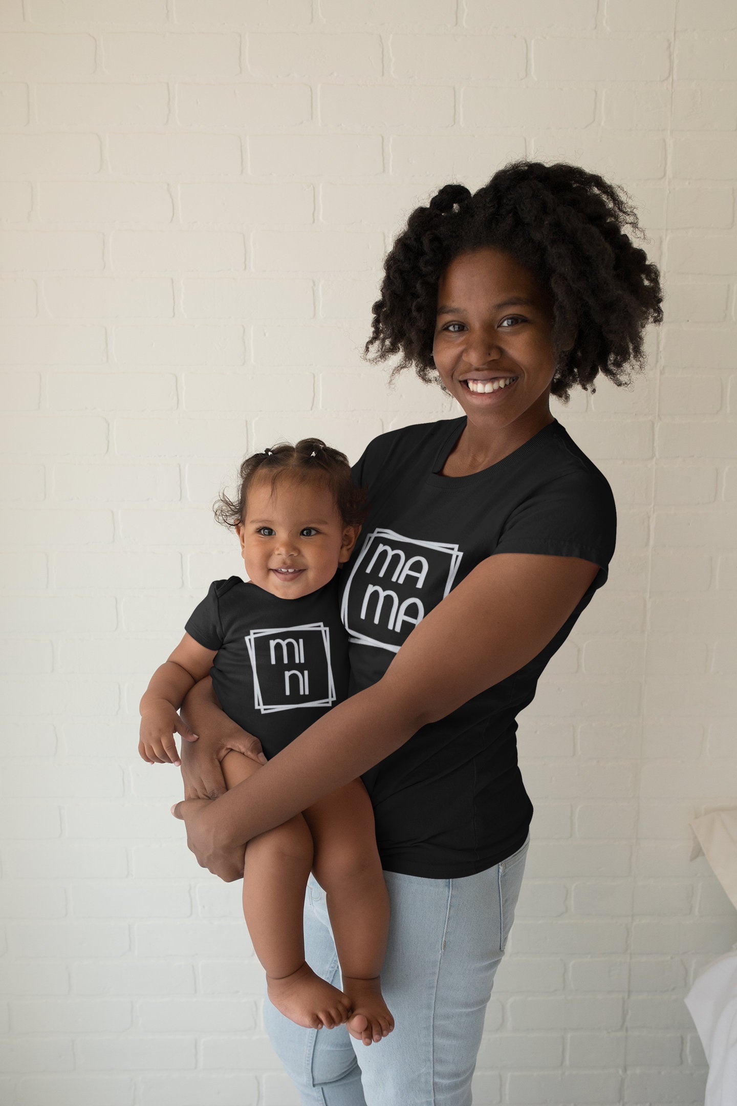 Mama and Mini Embroidered shirts; Onesie and T-shirt Mama and Mini duo