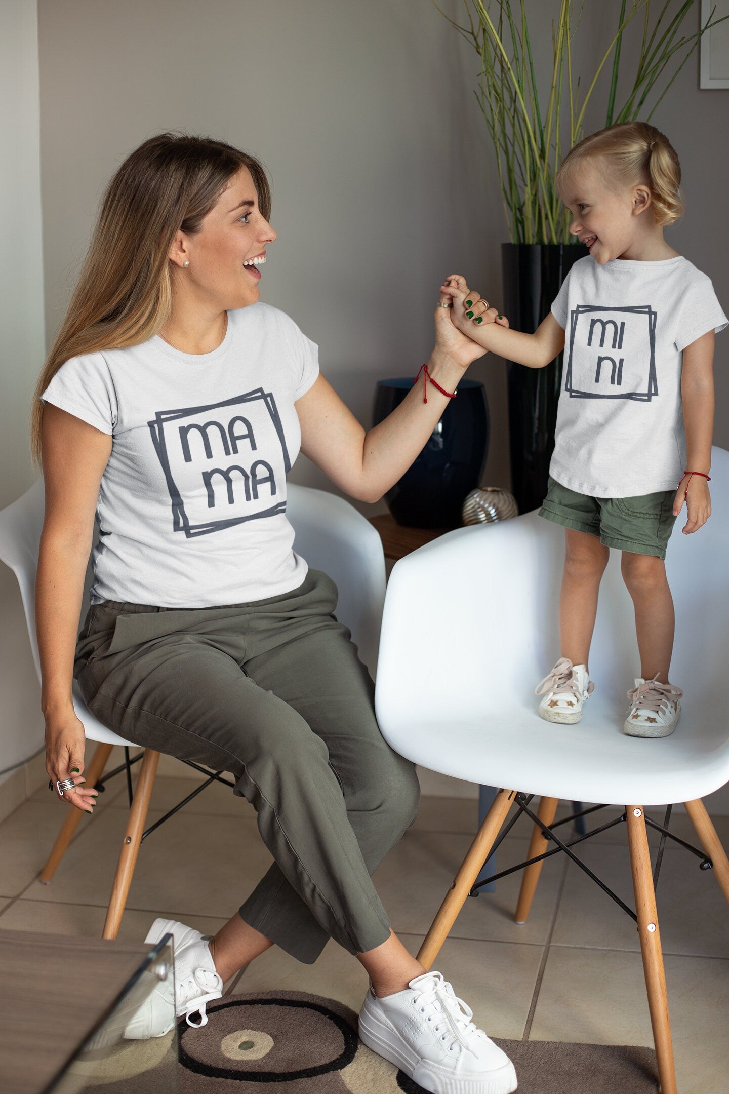 Mama and Mini Embroidered shirts; Onesie and T-shirt Mama and Mini duo