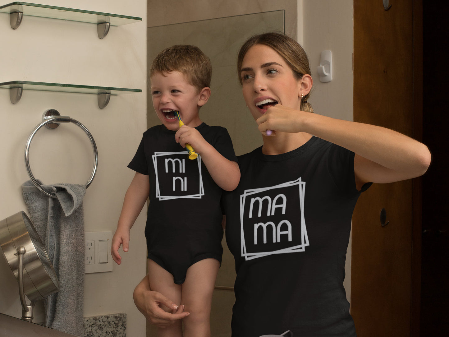 Mama and Mini Embroidered shirts; Onesie and T-shirt Mama and Mini duo