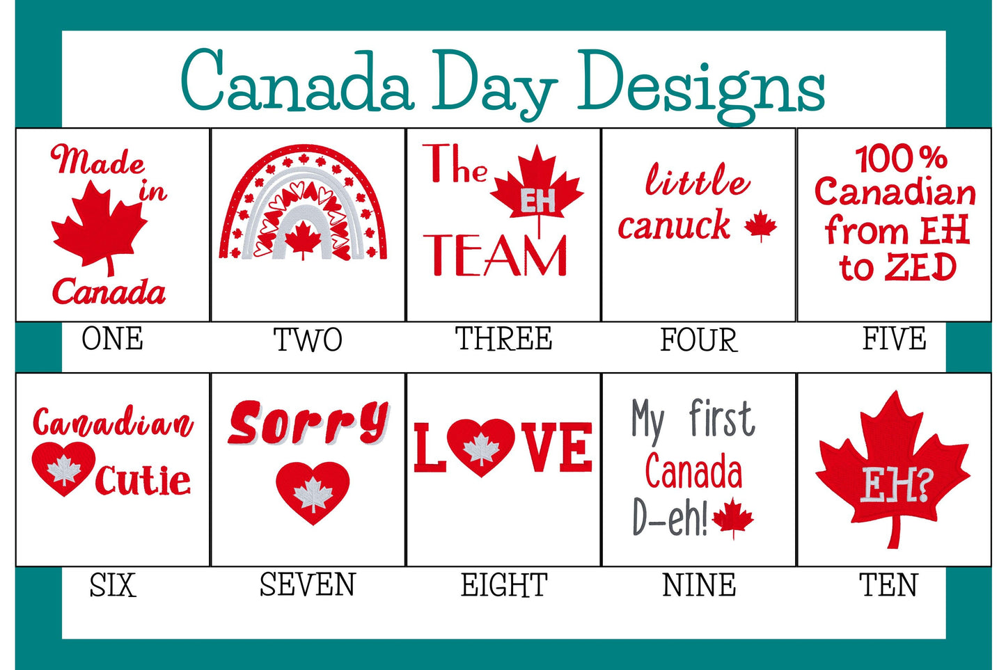 Canada Day embroidered baby onesie/toddler/youth t-shirt