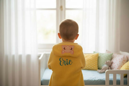 Kids Hooded Towel with Animal Peeking