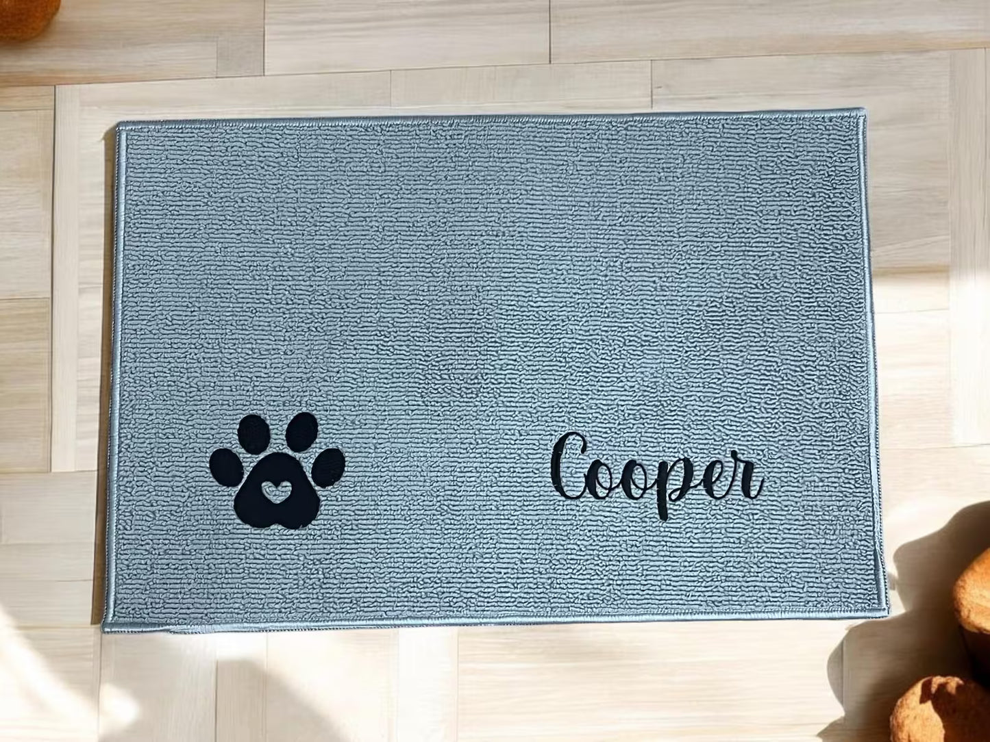 Dog or Cat Embroidered Dish Mat