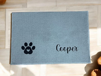 Dog or Cat Embroidered Dish Mat