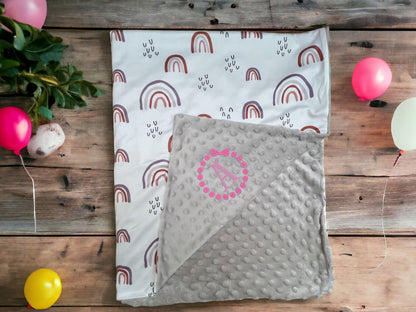 Minky Blanket with Rainbows