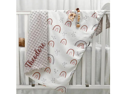 Minky Blanket with Rainbows