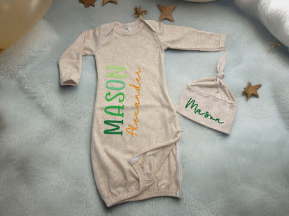 Baby gown with hat