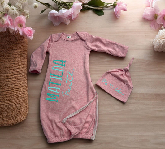 Baby gown with hat
