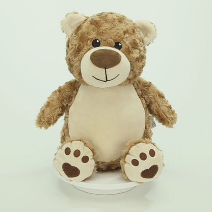 "Snickerbear" brown bear - personalized stuffed animal