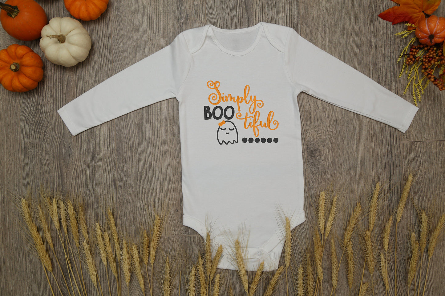 BOOtiful Halloween embroidered baby body suit