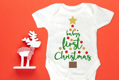 Baby's first Christmas embroidered onesie