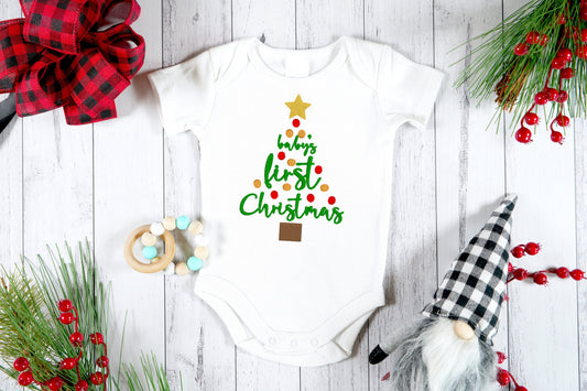 Baby's first Christmas embroidered onesie