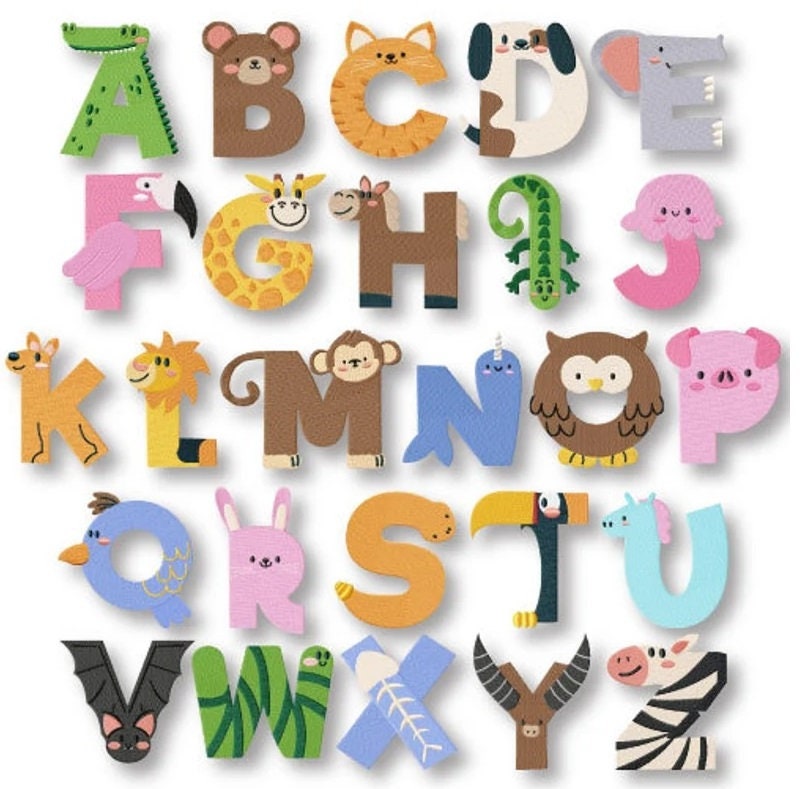 Monogram kids towel animal theme