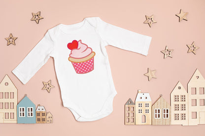 Cupcake Valentine's Day embroidered outfit