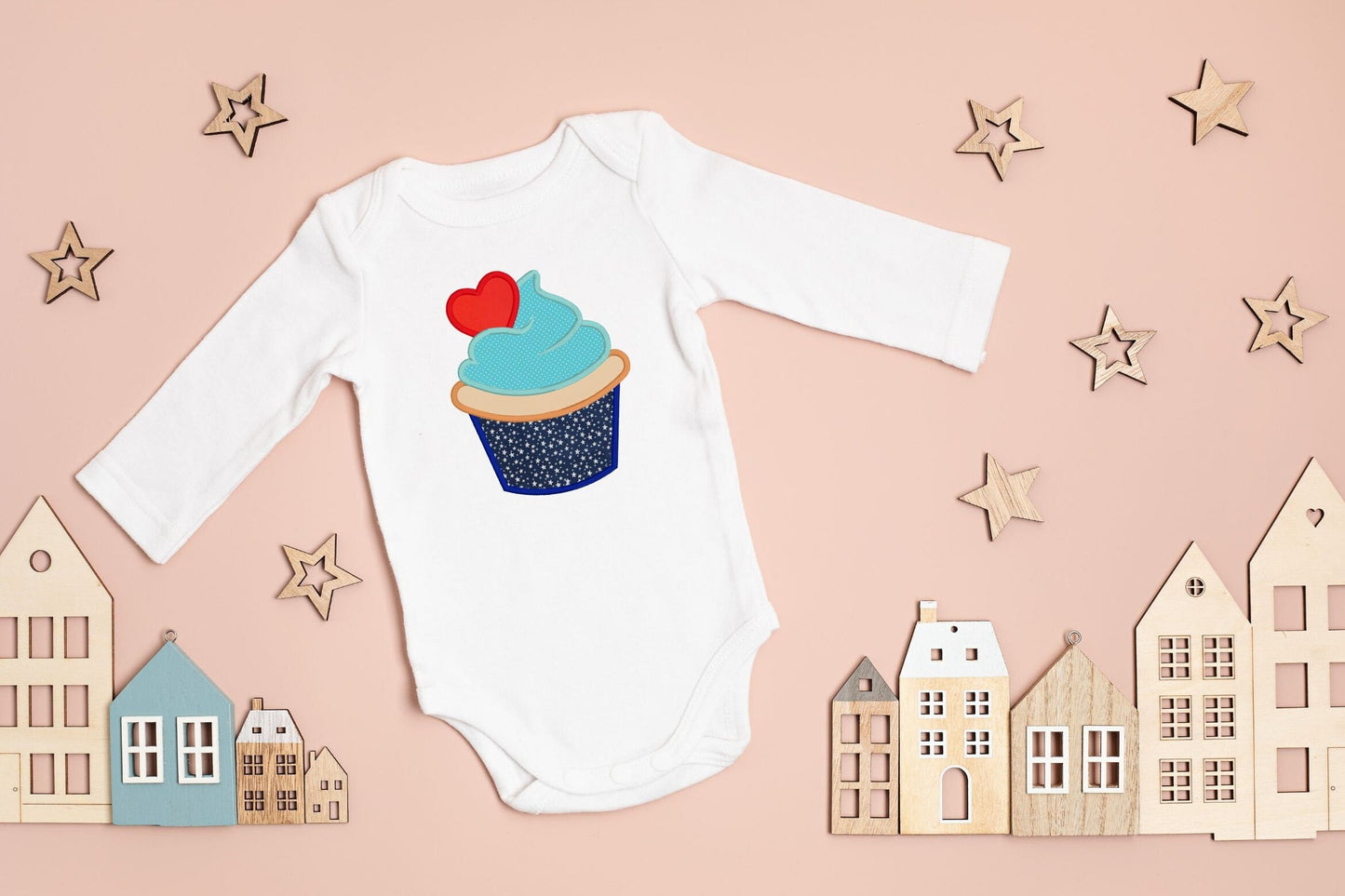 Cupcake Valentine's Day embroidered outfit