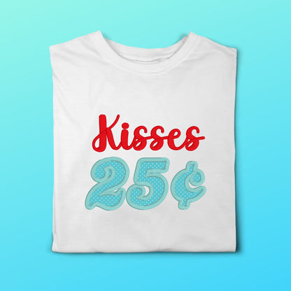 Kisses 25 cents Valentine's day embroidered outfit