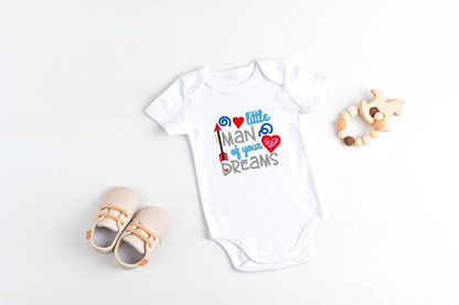 Little Man of your dreams Valentine's day embroidered outfit