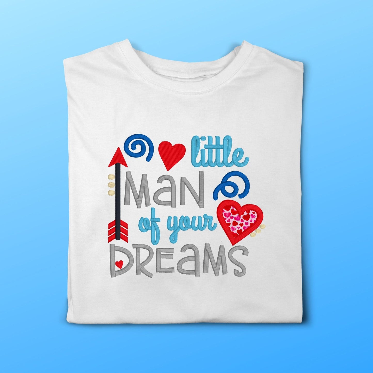 Little Man of your dreams Valentine's day embroidered outfit