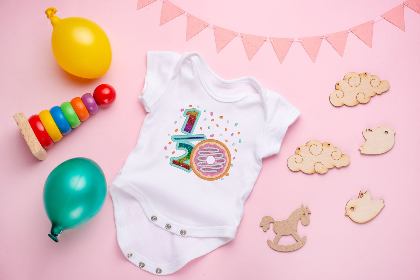 Birthday Doughnut baby/kids Shirt with Name