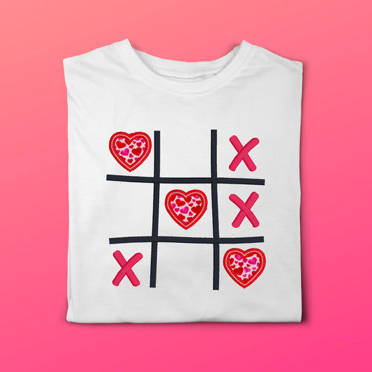 Valentine's Day Tic Tac Toe embroidered outfit