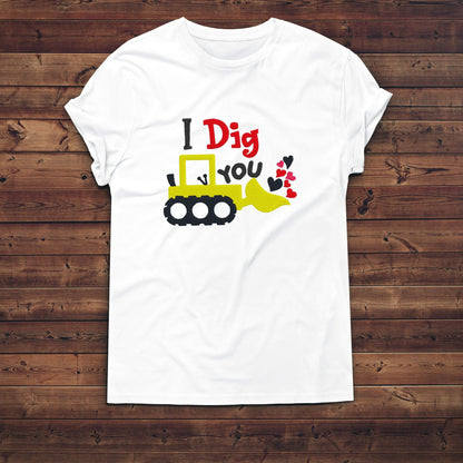 Valentine's Day I Dig You embroidered outfit