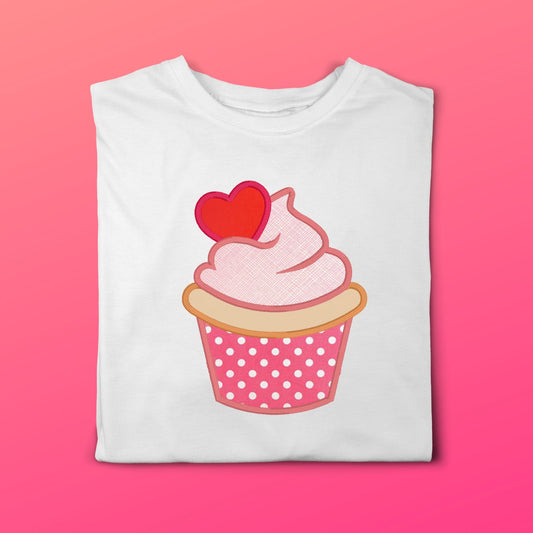 Cupcake Valentine's Day embroidered outfit