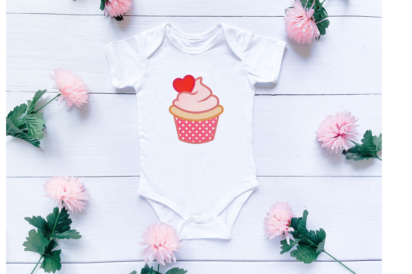 Cupcake Valentine's Day embroidered outfit