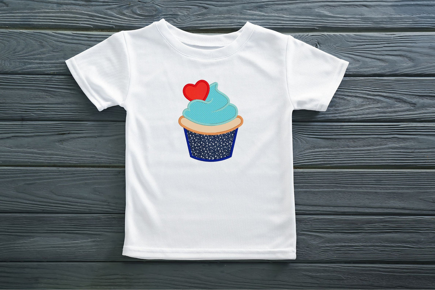 Cupcake Valentine's Day embroidered outfit