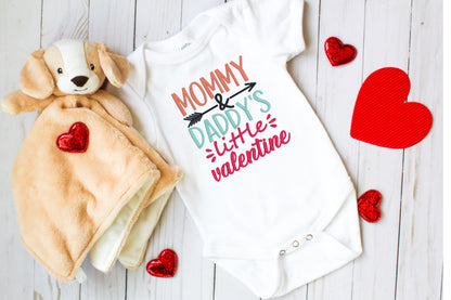 Mommy and Daddy's Little Valentine embroidered onesie/shirt